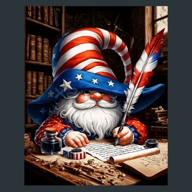 Liberty Gnomes 28 Metal Wall Art and Desktop Mouse Pad by X2Metal