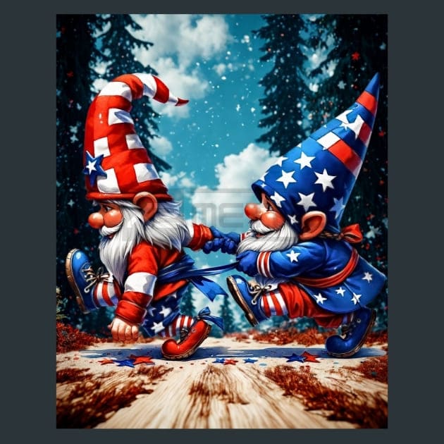 Liberty Gnomes 37 Metal Wall Art and Desktop Mouse Pad by X2Metal