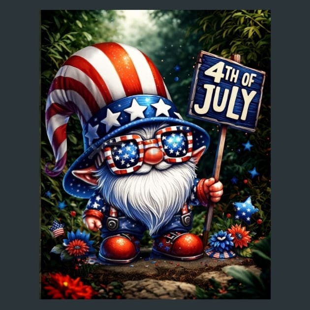 Liberty Gnomes 9 Metal Wall Art and Desktop Mouse Pad by X2Metal