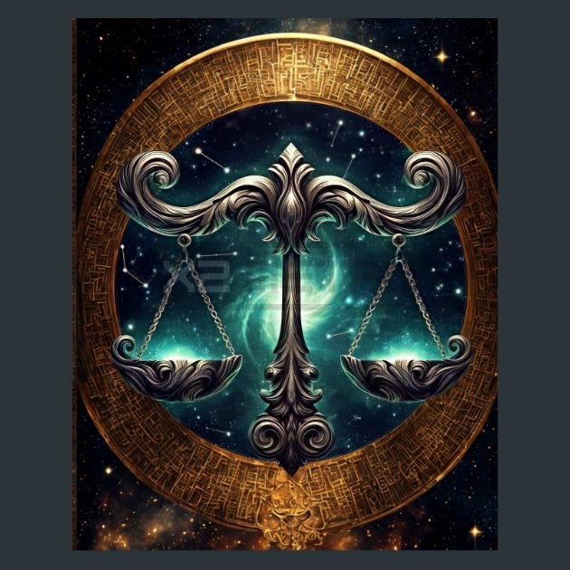 Libra-Celestial-Zodiac-Signs Metal Wall Art and Desktop Mouse Pad by X2Metal