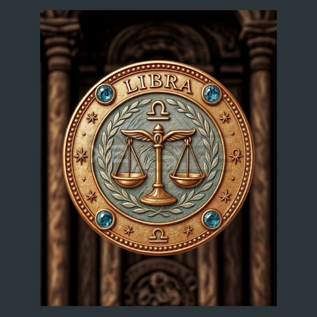 Libra-Zodiac-Renaissance-Western Metal Wall Art and Desktop Mouse Pad by X2Metal