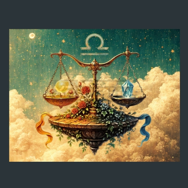 Libra-Zodiac-Signs-Floating Metal Wall Art and Desktop Mouse Pad by X2Metal