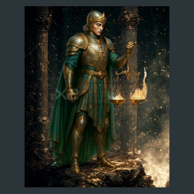 Libra-Zodiac-Signs-Warriors Metal Wall Art and Desktop Mouse Pad by X2Metal
