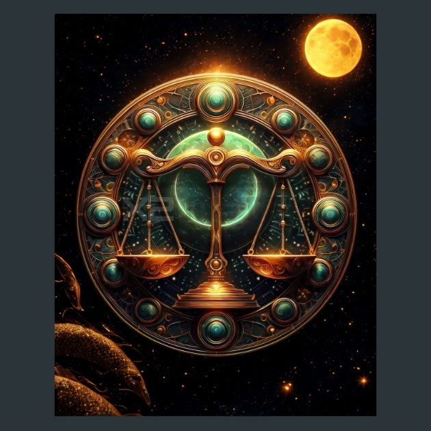 Libra-Zodiacs-Signs1 Metal Wall Art and Desktop Mouse Pad by X2Metal