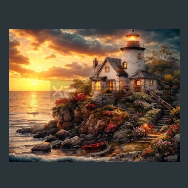 Light house Glow 8 Metal Wall Art and Desktop Mouse Pad by X2Metal