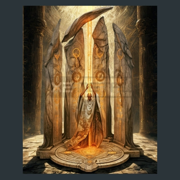 Light Mage Wizard 4 Metal Wall Art and Desktop Mouse Pad by X2Metal