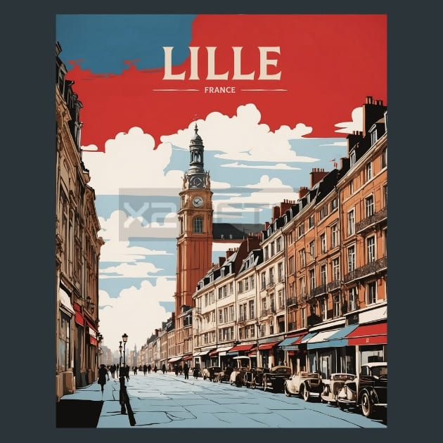 Lille France Metal Wall Art and Desktop Mouse Pad by X2Metal