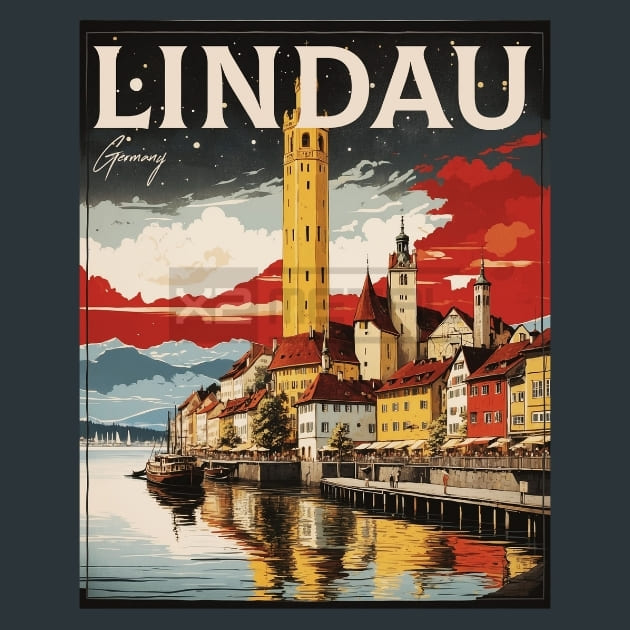 Lindau 4 Germany Metal Wall Art and Desktop Mouse Pad by X2Metal