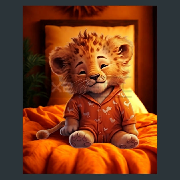 Lion Pajaminals 18 Metal Wall Art and Desktop Mouse Pad by X2Metal