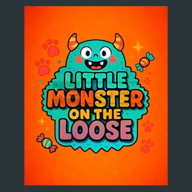 Little Monster on the Loose Metal Wall Art and Desktop Mouse Pad by X2Metal