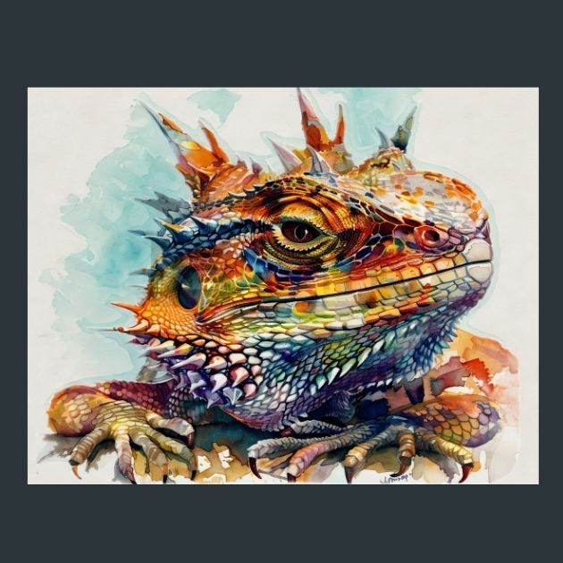 Lizards 11 Metal Wall Art and Desktop Mouse Pad by X2Metal