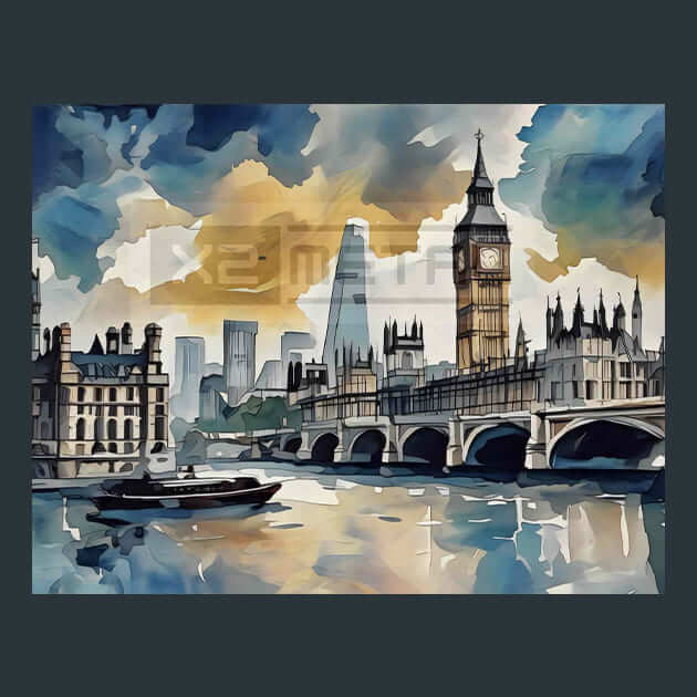 London 19th Century Metal Wall Art and Desktop Mouse Pad by X2Metal
