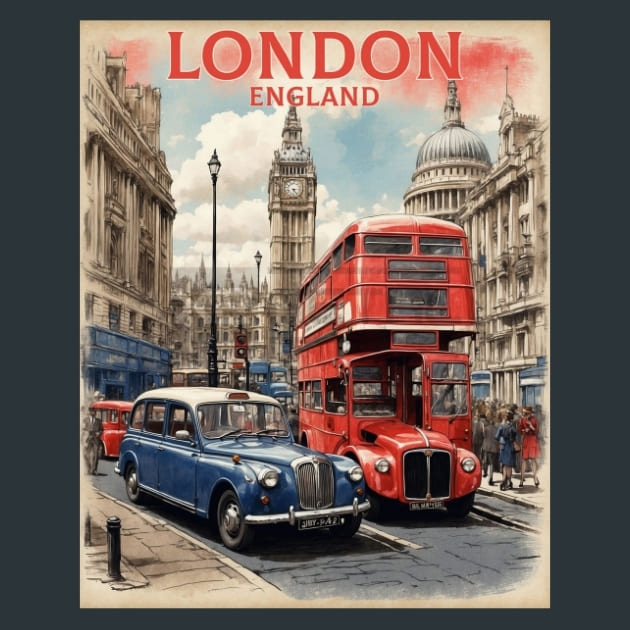 London England 2 Metal Wall Art and Desktop Mouse Pad by X2Metal