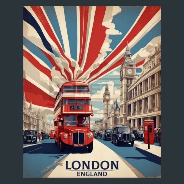 London England 3 Metal Wall Art and Desktop Mouse Pad by X2Metal