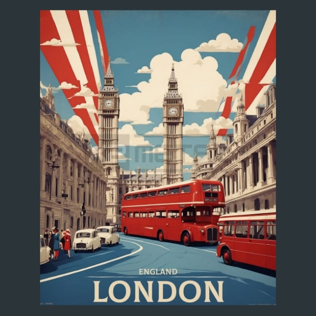 London England 4 Metal Wall Art and Desktop Mouse Pad by X2Metal