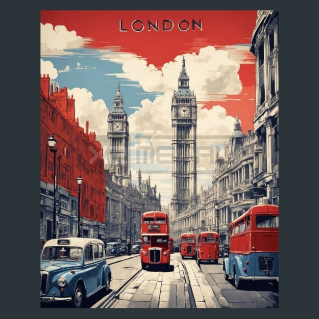 London England Metal Wall Art and Desktop Mouse Pad by X2Metal