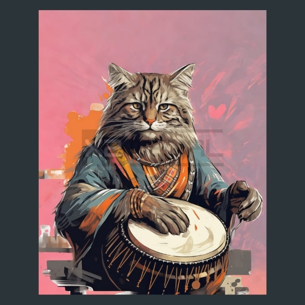 Lone Wanderer Cat Metal Wall Art and Desktop Mouse Pad by X2Metal