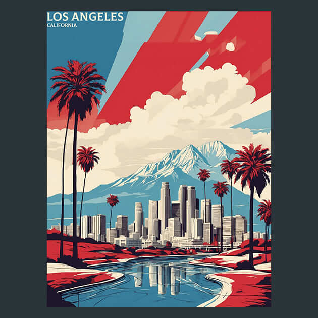 Los Angeles Metal Wall Art and Desktop Mouse Pad by X2Metal