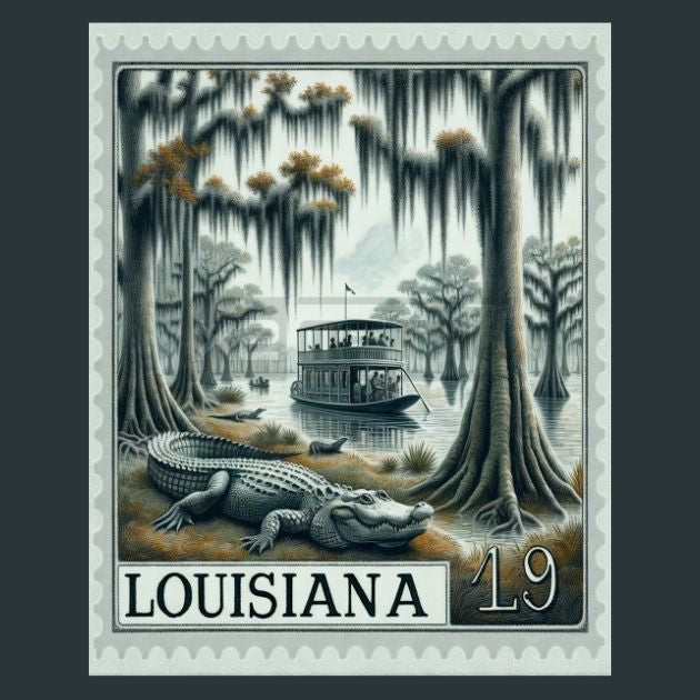 Louisiana-Stamp-Metal-Prints