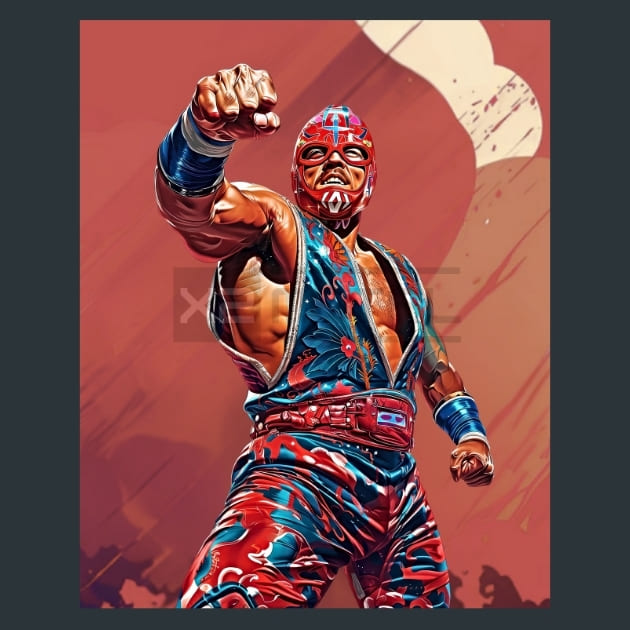 Luchadores Bodybuilding 13 Metal Wall Art and Desktop Mouse Pad by X2Metal