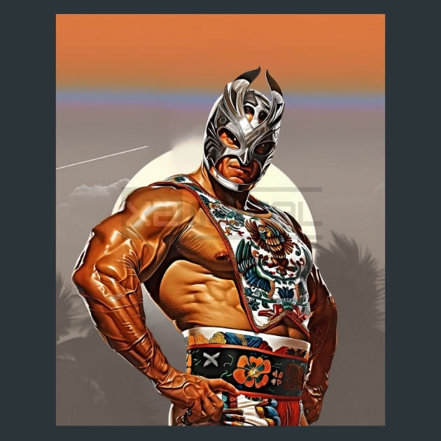 Luchadores Bodybuilding 15 Metal Wall Art and Desktop Mouse Pad by X2Metal