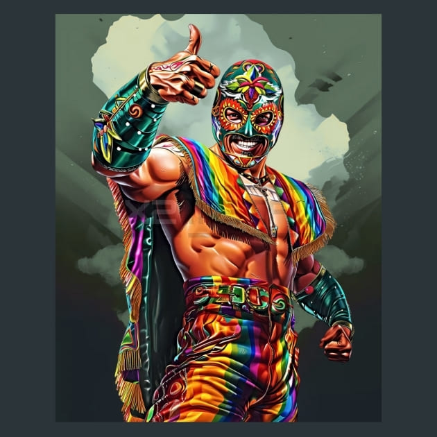 Luchadores Bodybuilding 16 Metal Wall Art and Desktop Mouse Pad by X2Metal