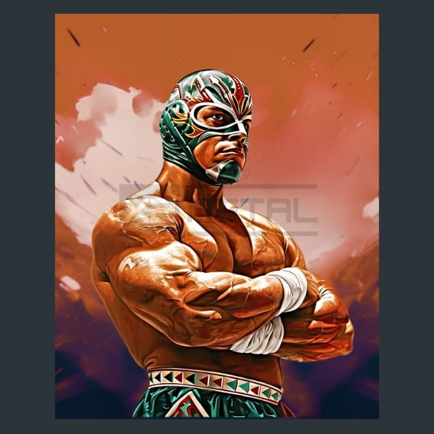 Luchadores Bodybuilding 19 Metal Wall Art and Desktop Mouse Pad by X2Metal
