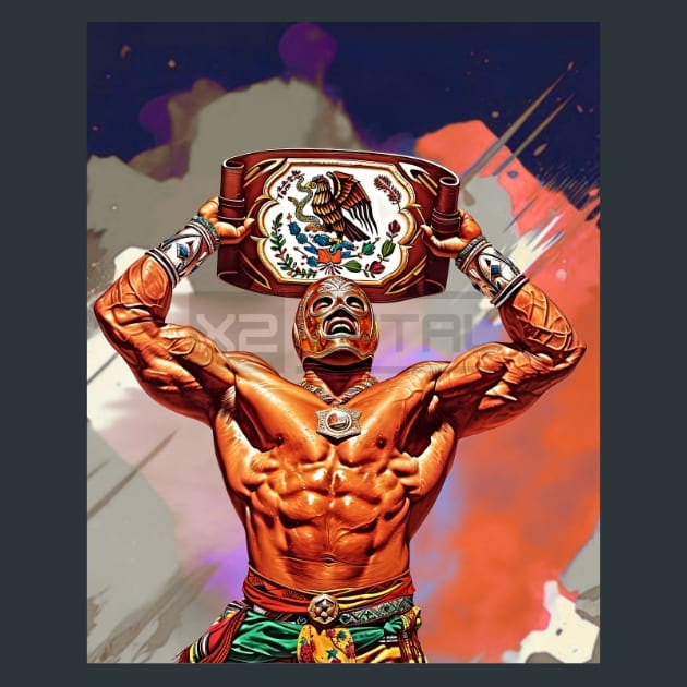 Luchadores Bodybuilding Metal Wall Art and Desktop Mouse Pad by X2Metal