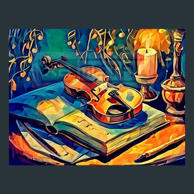 Lunar Guitar Symphony Metal Wall Art and Desktop Mouse Pad by X2Metal