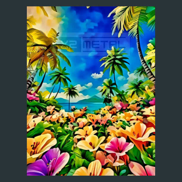 Lush Tropical Foliage Metal Wall Art and Desktop Mouse Pad by X2Metal