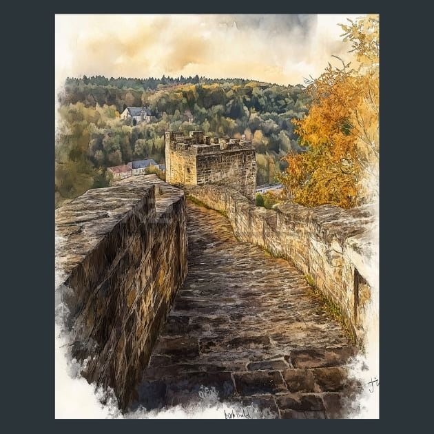 Luxembourg Bock Casemates Fortress View Metal Wall Art and Desktop Mouse Pad by X2Metal