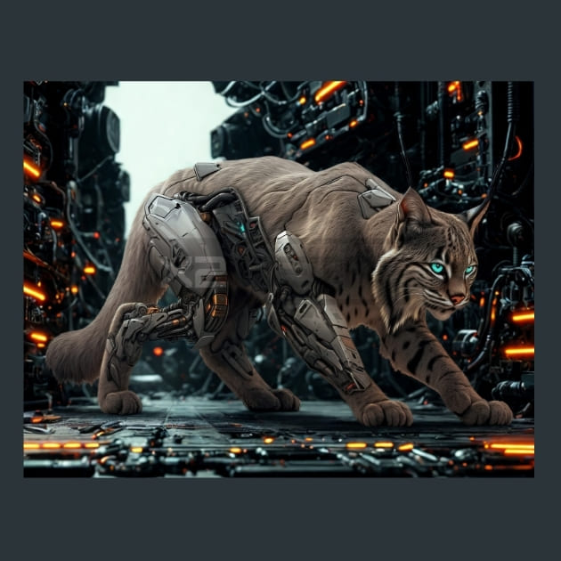 Lynx Mechanimals Metal Wall Art and Desktop Mouse Pad by X2Metal