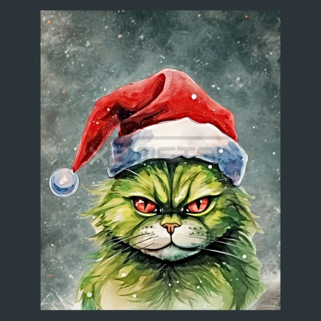 Mad Merry Cat 7 Metal Wall Art and Desktop Mouse Pad by X2Metal