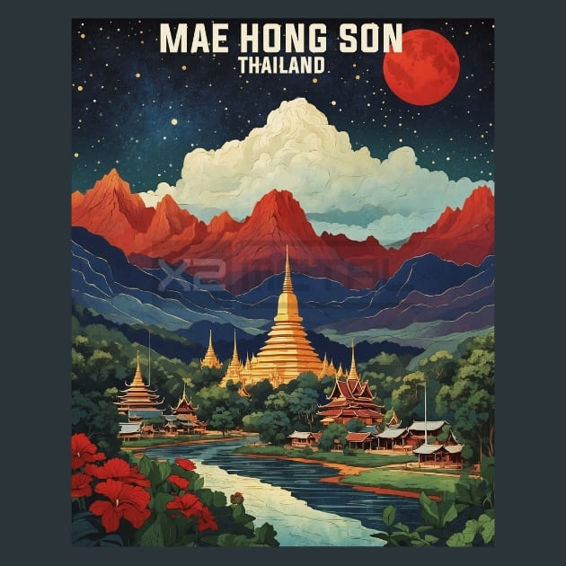 Mae Hong Son Thailand Metal Prints Posters and Mouse Pads