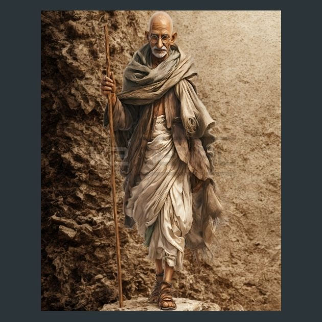 Mahatma Gandhi Metal Wall Art and Desktop Mouse Pad by X2Metal