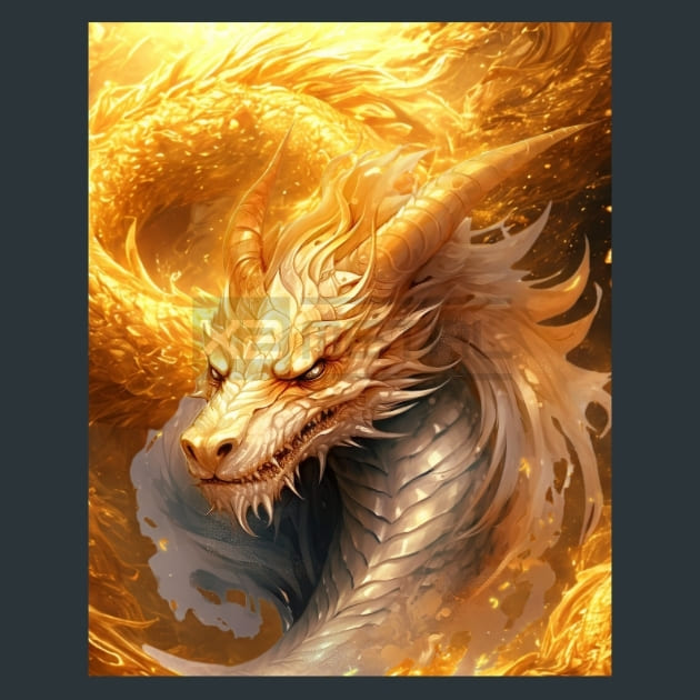 Golden Dragons 16 Metal Wall Art and Desktop Mouse Pad by X2Metal