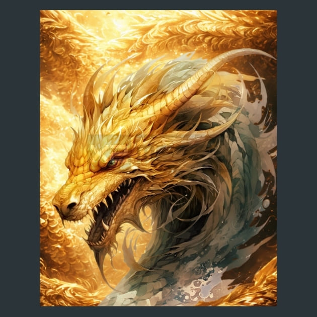 Golden Dragons 3 Metal Wall Art and Desktop Mouse Pad by X2Metal