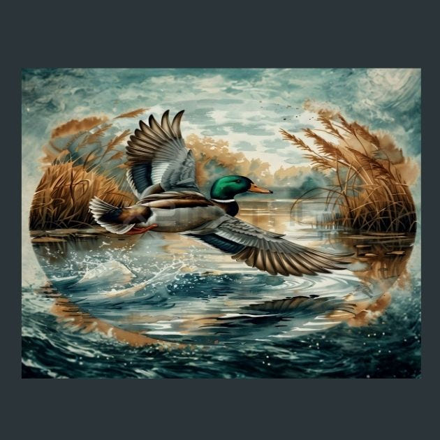 Mallard Ducks 2 Metal Wall Art and Desktop Mouse Pad by X2Metal