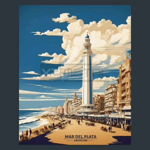 Mar del Plata Argentina Metal Wall Art and Desktop Mouse Pad by X2Metal