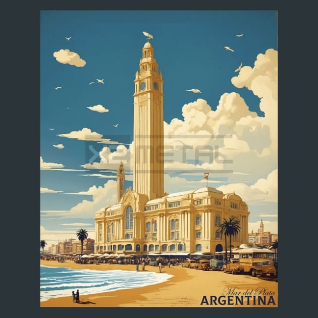 Mar del plata Argentina 2 Metal Wall Art and Desktop Mouse Pad by X2Metal