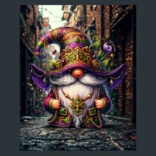 Mardi Gras Gnomes 9 Metal Wall Art and Desktop Mouse Pad by X2Metal