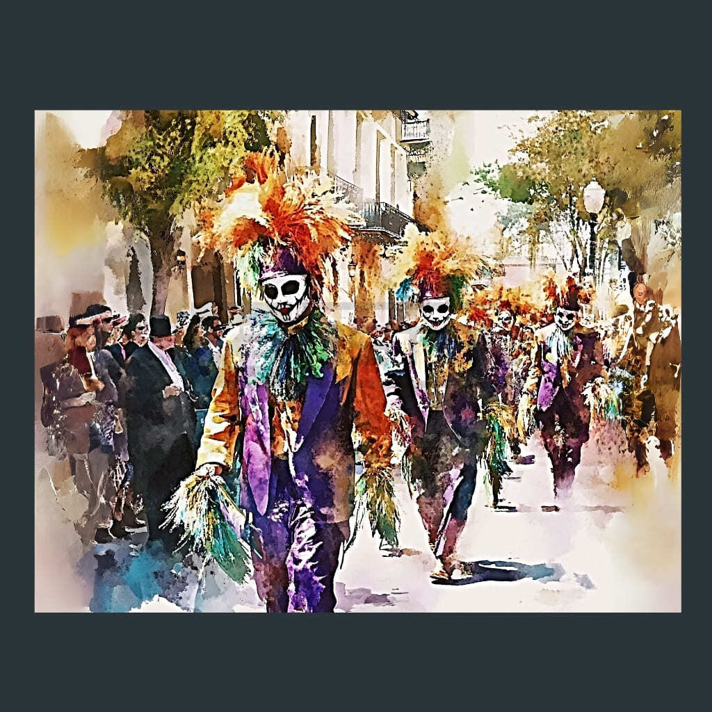 Mardy Gras Parade 2 Louisiana Metal Wall Art and Desktop Mouse Pad by X2Metal