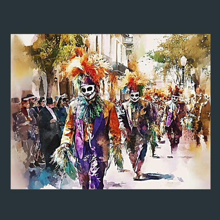Mardy Gras Parade 2 Louisiana Metal Wall Art and Desktop Mouse Pad by X2Metal