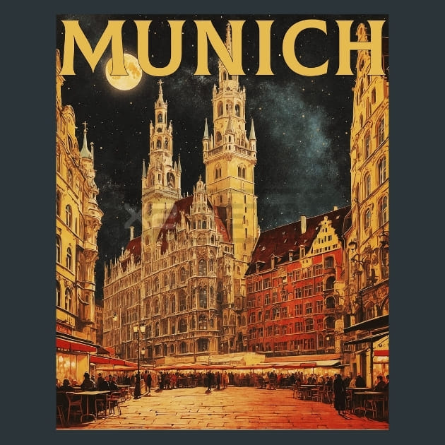 Marienplatz 2 Germany Metal Wall Art and Desktop Mouse Pad by X2Metal