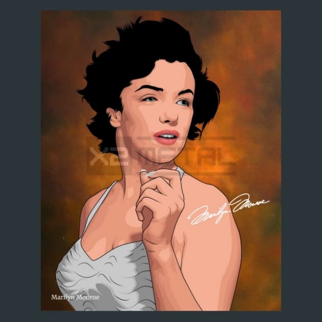 Marilyn Monroe Metal Wall Art and Desktop Mouse Pad by X2Metal