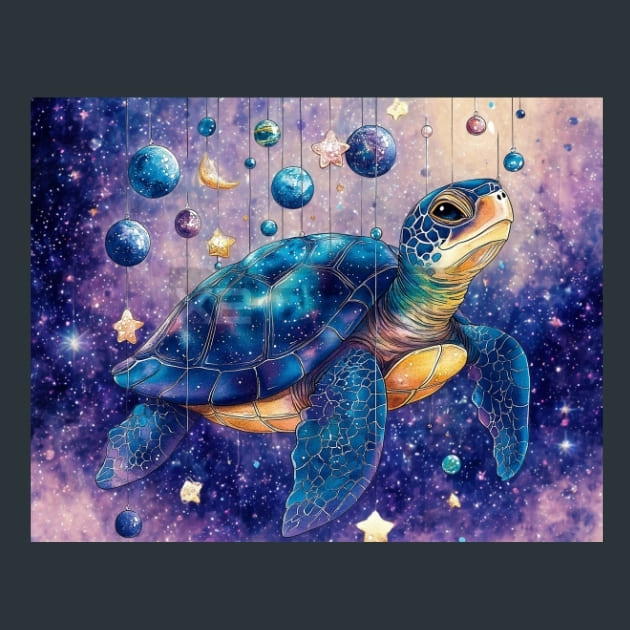Marine Wanderer Turtles Metal Wall Art and Desktop Mouse Pad by X2Metal