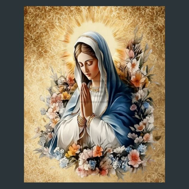 Mary Prayer 17 Metal Wall Art and Desktop Mouse Pad by X2Metal