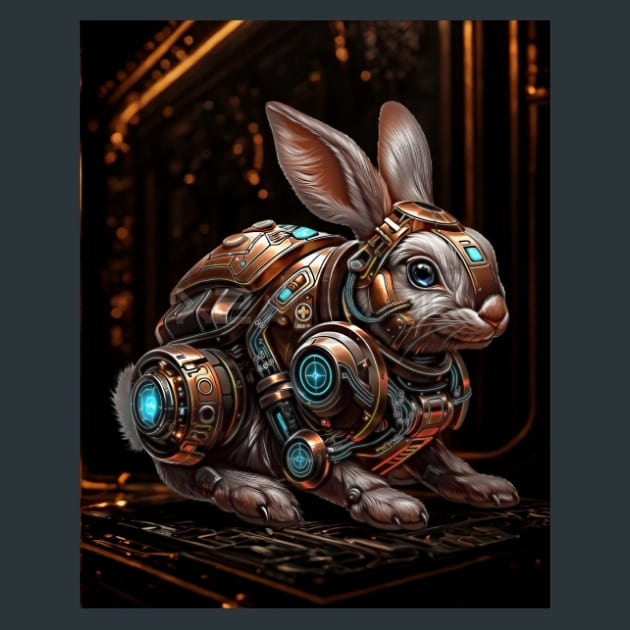 Mechanical-Rabbit-metal-prints-posters-mouse-pads