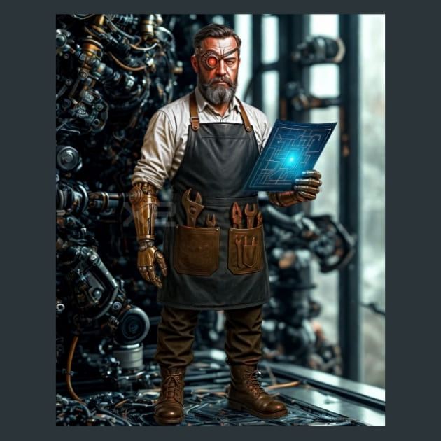 Mechanical_Engineer-Steampunk_metal_prints_posters_mouse_pads