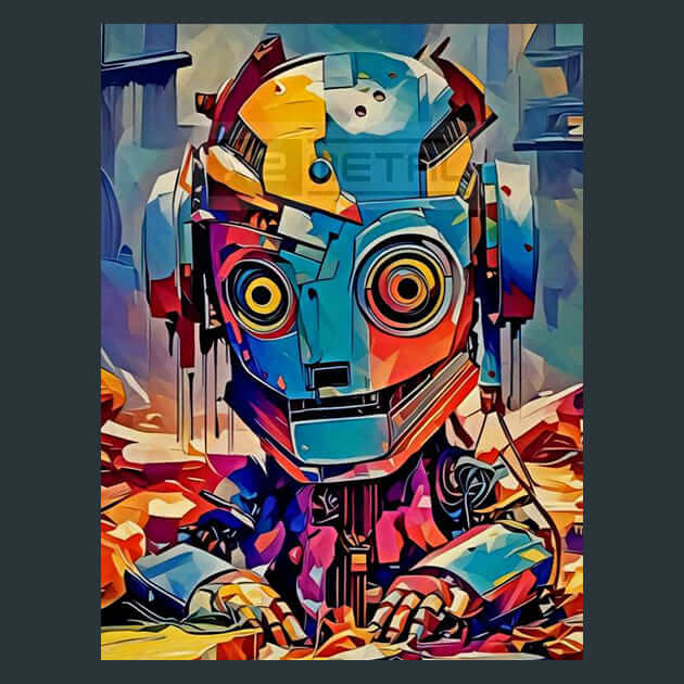 Mechanized Guardian Metal Prints